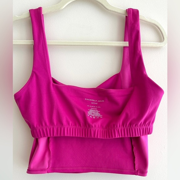 Sincerely Jules Active Sports Bra, Two Tone Magenta, Size Large - Picture 13 of 14